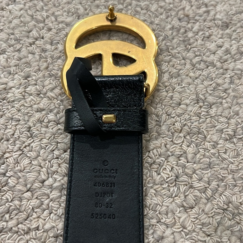 Gucci GG Marmont wide black leather belt with gold buckle - Picture 8 of 10